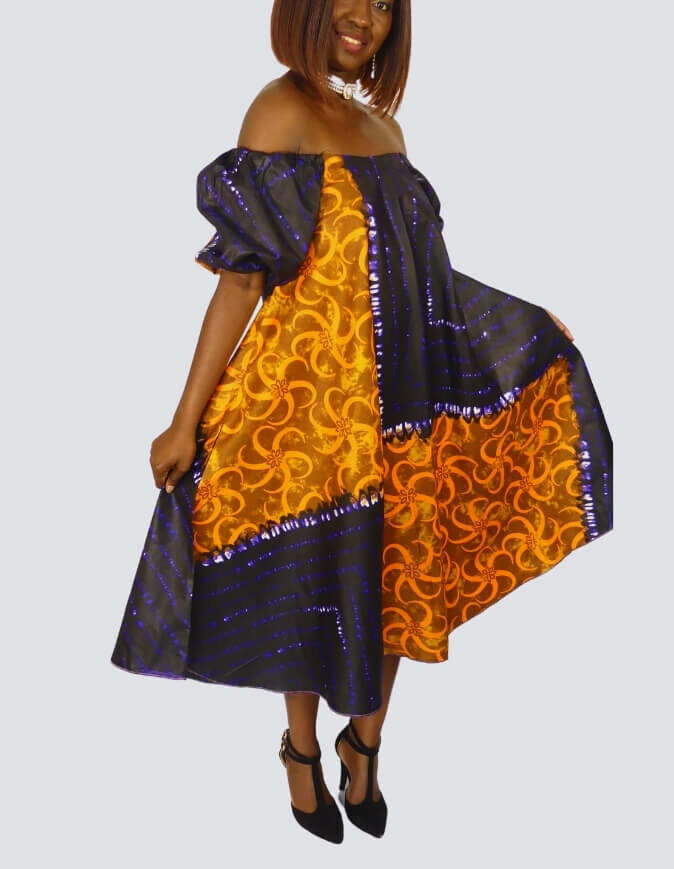 Robe Dolisie évasée bazin