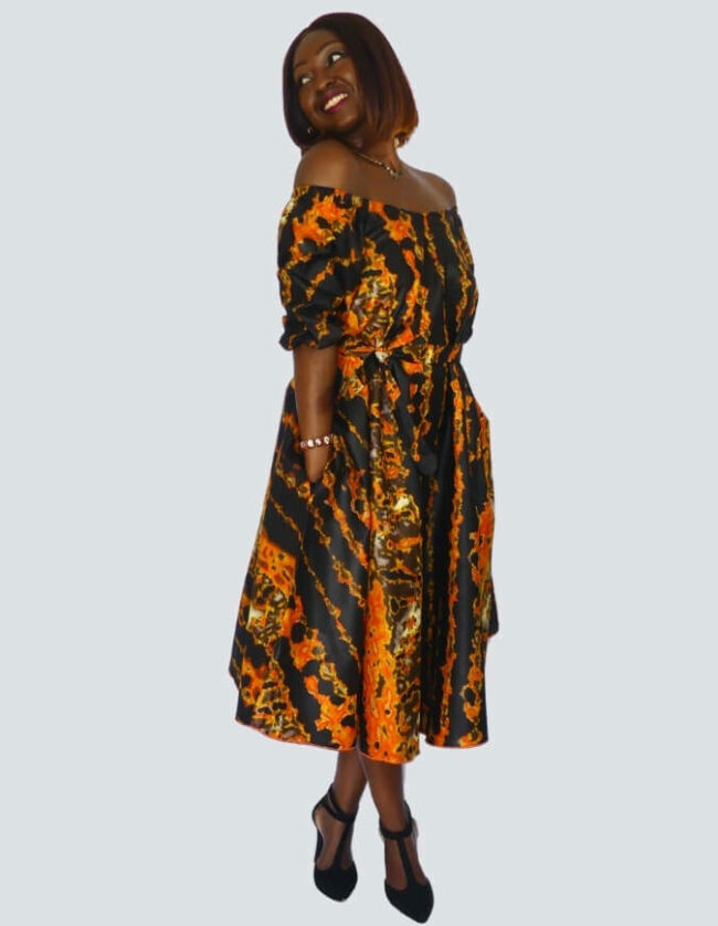 Robe Lulu évasée bazin – Image 7