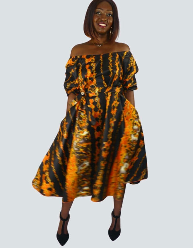 Robe Lulu évasée bazin – Image 8