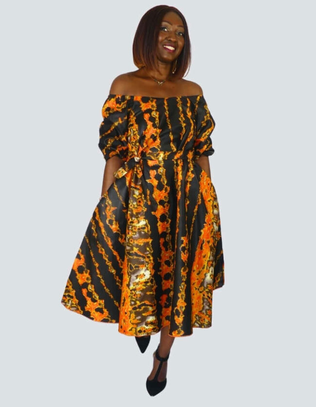 Robe Lulu évasée bazin – Image 9