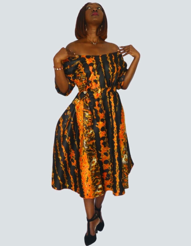 Robe Lulu évasée bazin – Image 5