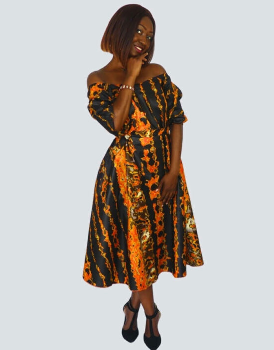 Robe Lulu évasée bazin