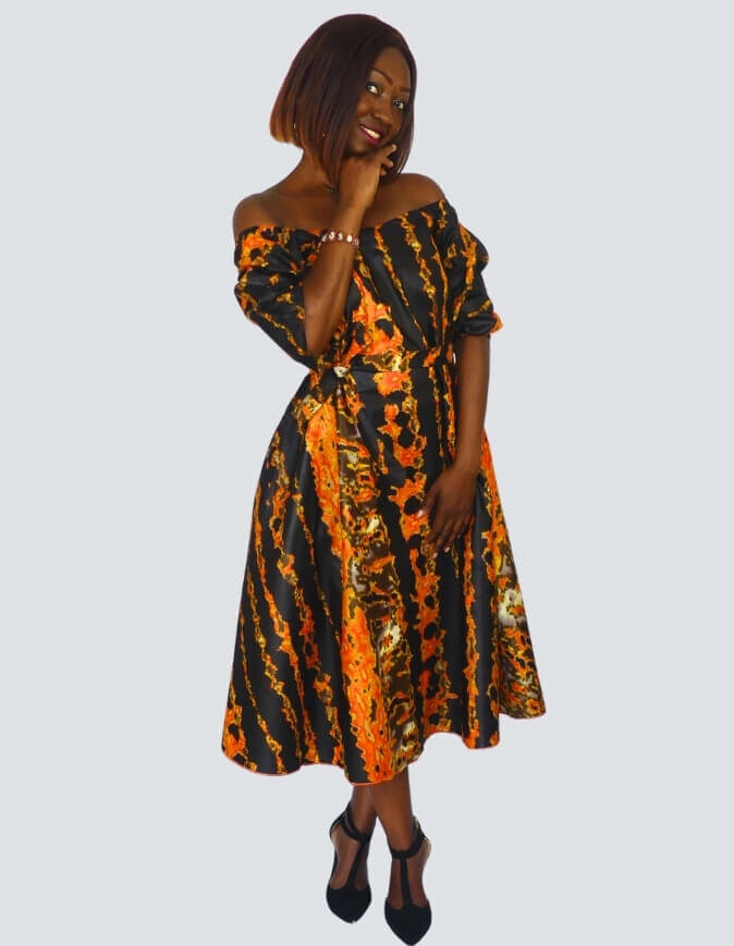 Robe Lulu évasée bazin