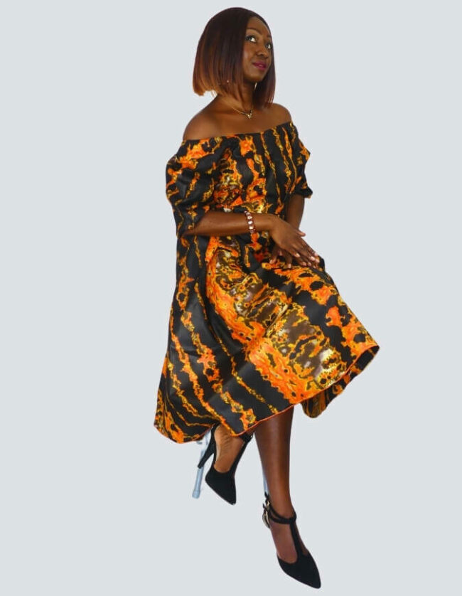 Robe Lulu évasée bazin – Image 11