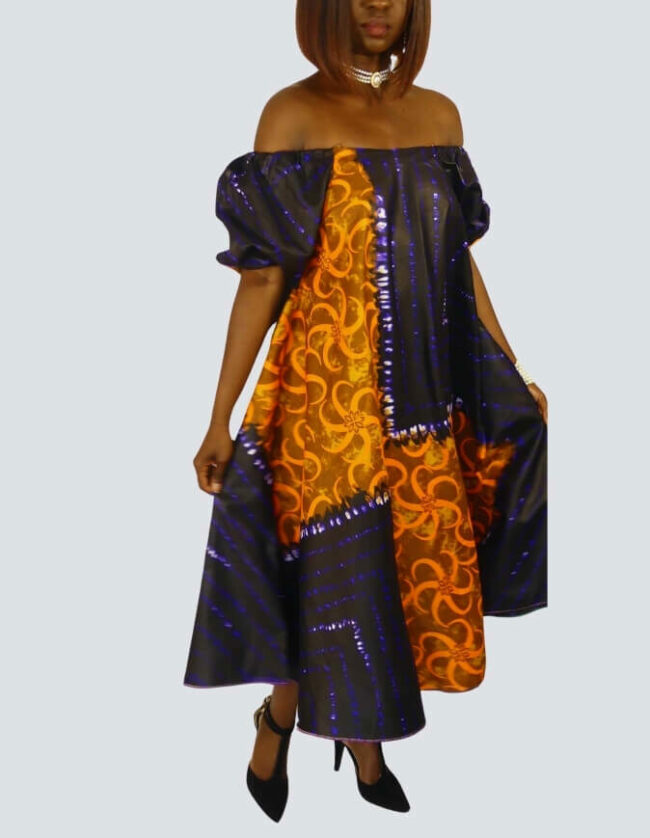 Robe Dolisie évasée bazin – Image 3