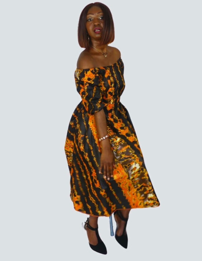 Robe Lulu évasée bazin – Image 4