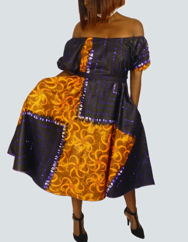 Robe Dolisie évasée bazin – Image 2