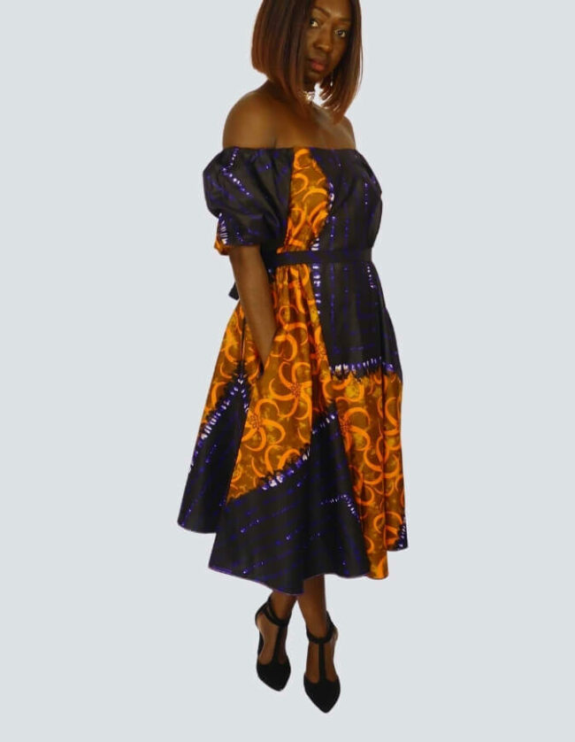 Robe Dolisie évasée bazin – Image 11