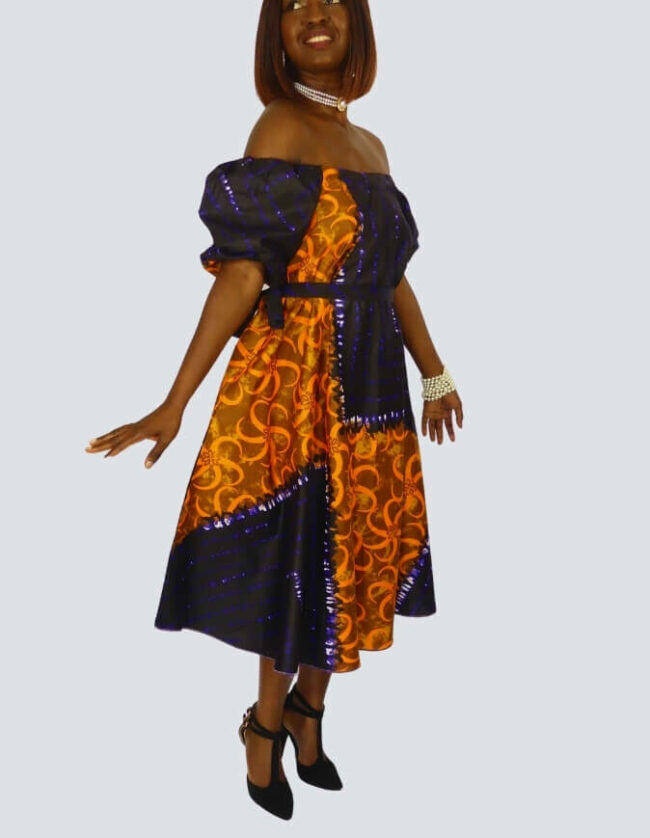Robe Dolisie évasée bazin – Image 9