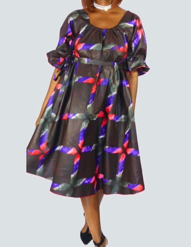 Robe Sibiti évasée bazin – Image 3