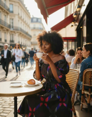 Robe Sibiti évasée bazin africain pour femme wax