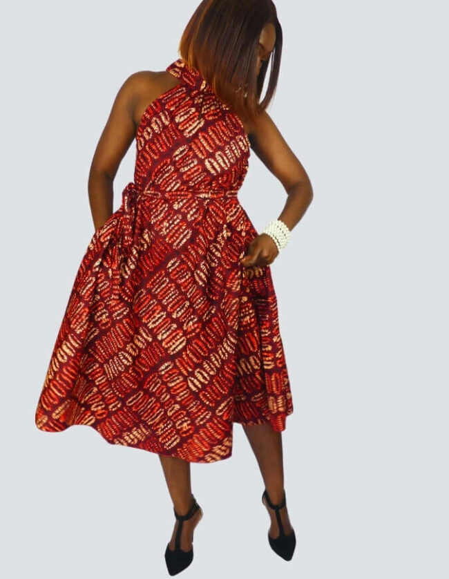 Robe Lucile évasée bazin – Image 3