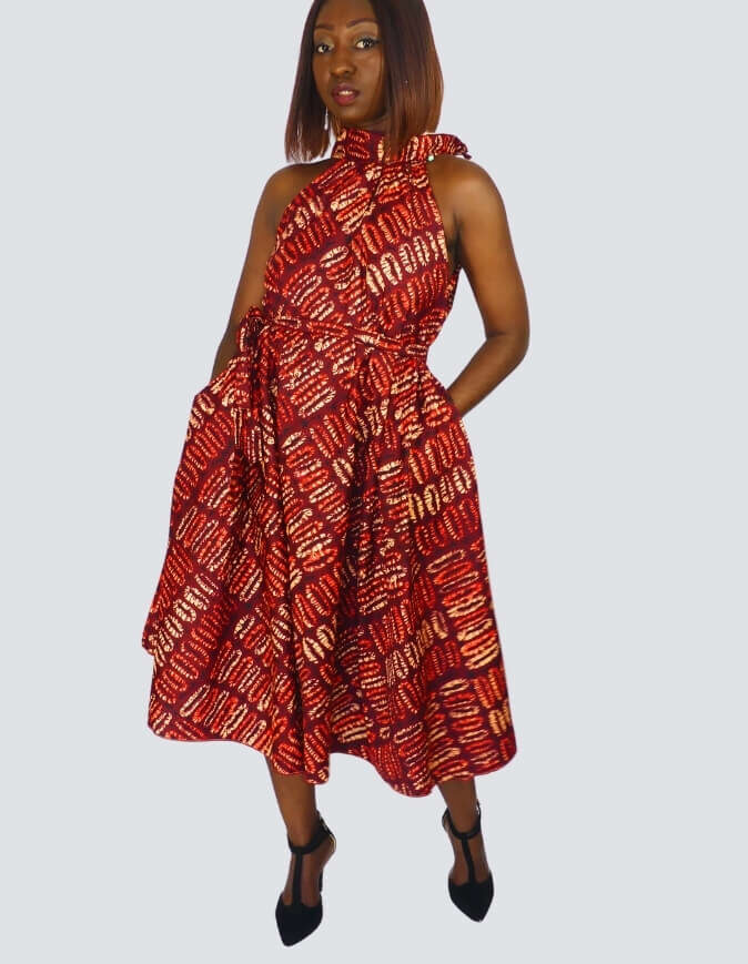 Robe Lucile évasée bazin