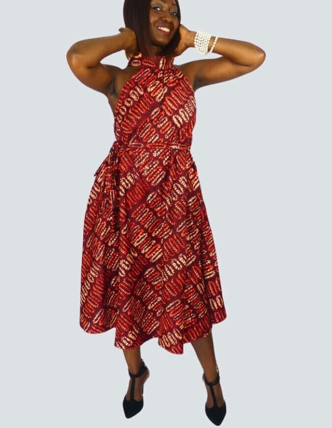 Robe Lucile évasée bazin – Image 4