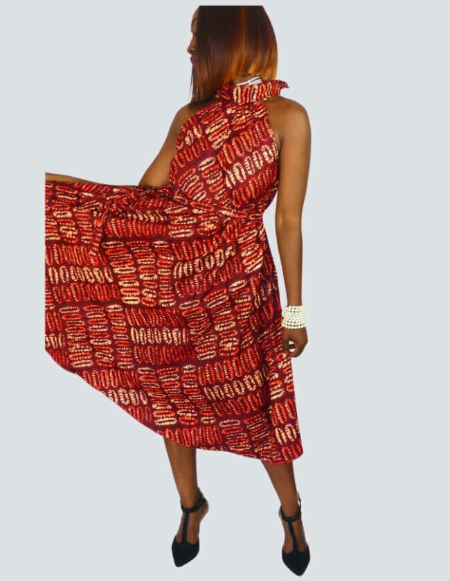 Robe Lucile évasée bazin – Image 5