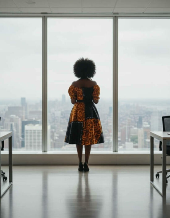 Robe Dolisie évasée bazin en wax africain pour femme