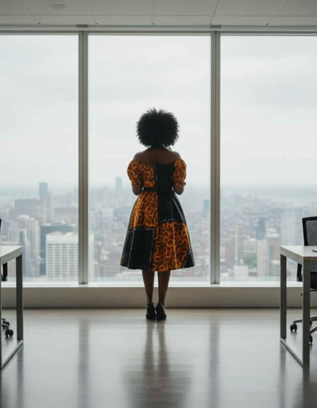 Robe Dolisie évasée bazin en wax africain pour femme