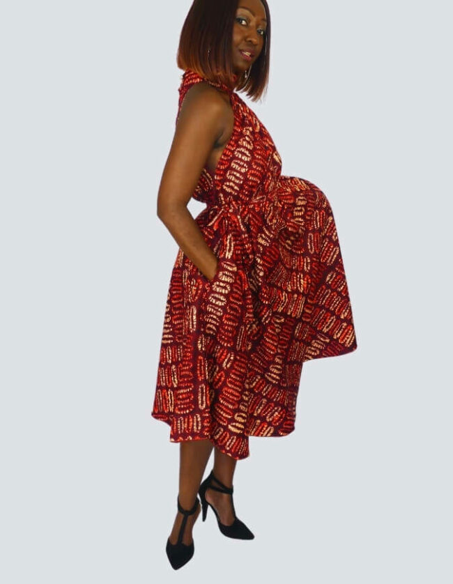 Robe Lucile évasée bazin – Image 9
