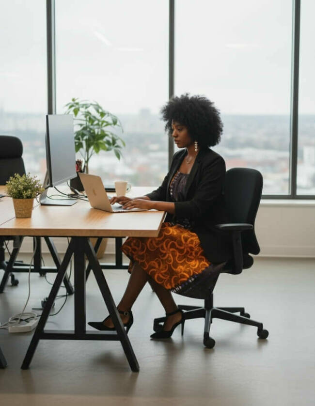 Robe Dolisie évasée bazin en wax africain pour femme