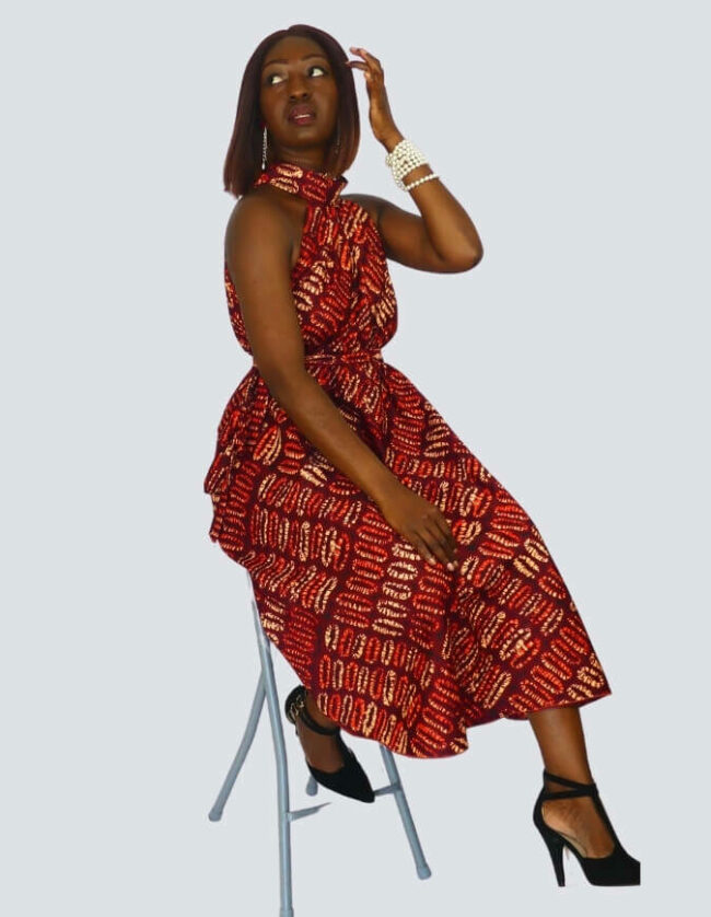 Robe Lucile évasée bazin – Image 7