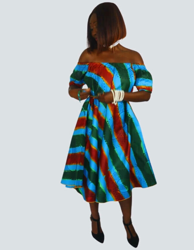 Robe Lizie évasée bazin – Image 5