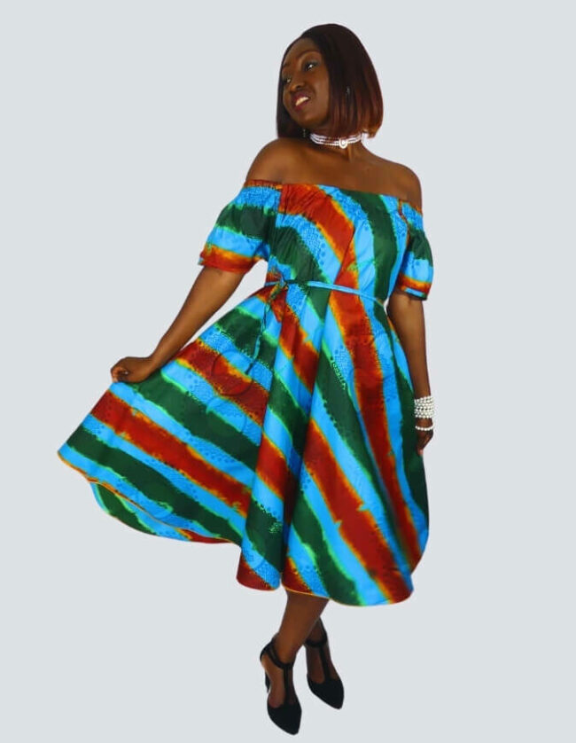 Robe Lizie évasée bazin – Image 4