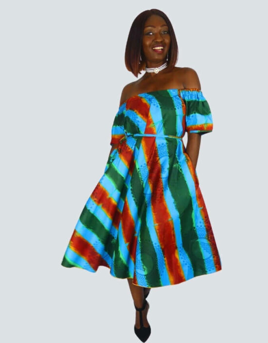 Robe Lizie évasée bazin