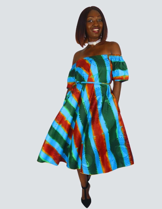 Robe Lizie évasée bazin