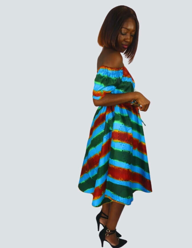 Robe Lizie évasée bazin – Image 3