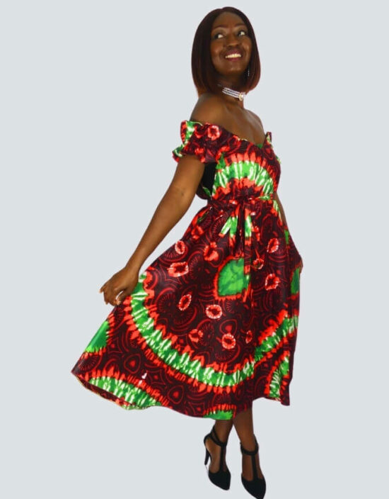 Robe Paula évasée bazin