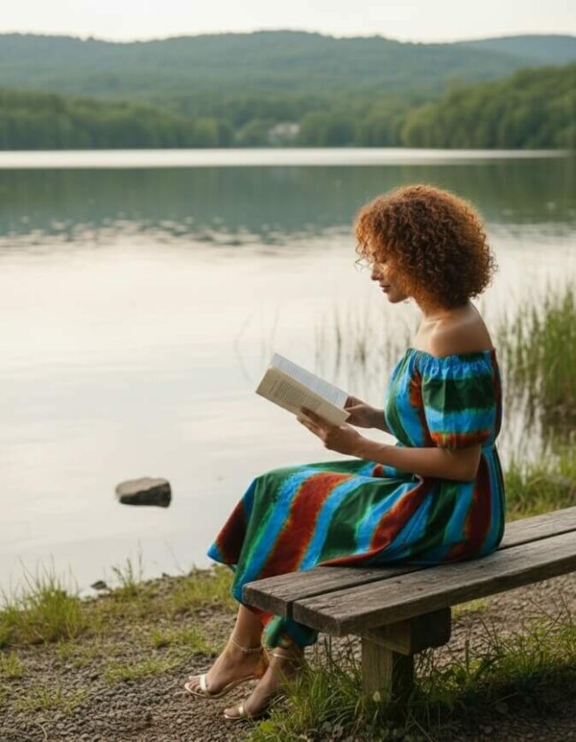 Robe Lizie évasée bazin pour femme wax africain