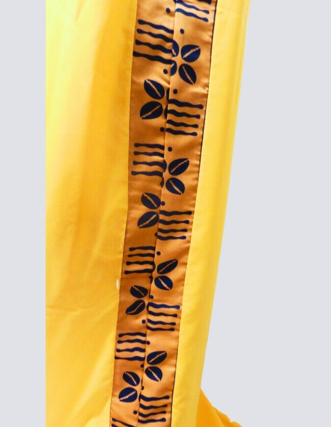 robe longue boubou robe tunique bogolan jaune caftan africain en wax