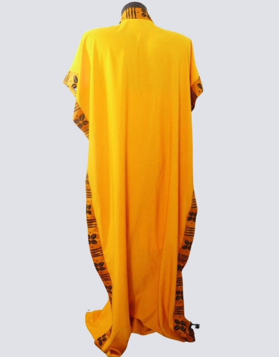 robe longue boubou robe tunique bogolan jaune caftan africain en wax