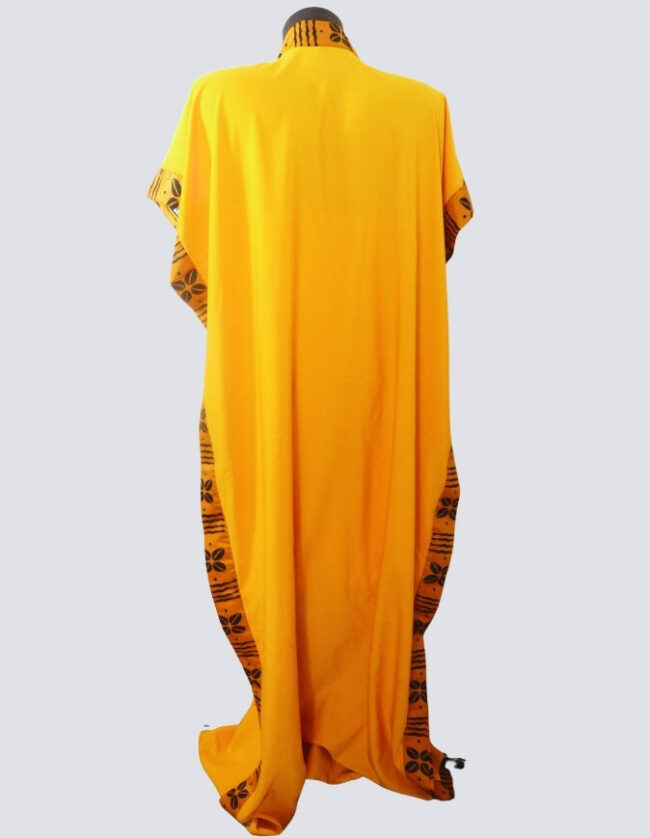 robe longue boubou robe tunique bogolan jaune caftan africain en wax
