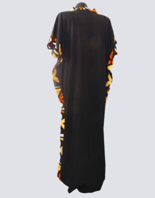 robe longue boubou robe tunique bogolan noire caftan africain en wax