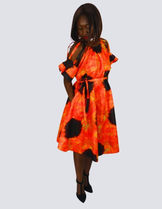 Robe été évasée sady robe évasée wax africain femme. robe courte été wax africain bohème chic femme, robe de bal, robe été, robe de cérémonie femme, robe longue fleurie bazin