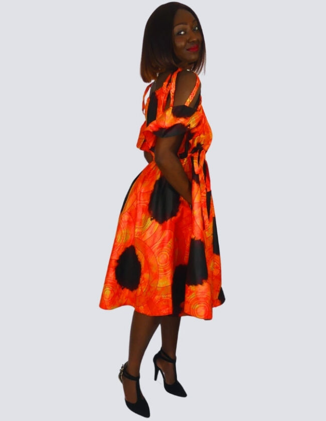 Robe été évasée sady robe évasée wax africain femme. robe courte été wax africain bohème chic femme, robe de bal, robe été, robe de cérémonie femme, robe longue fleurie bazin