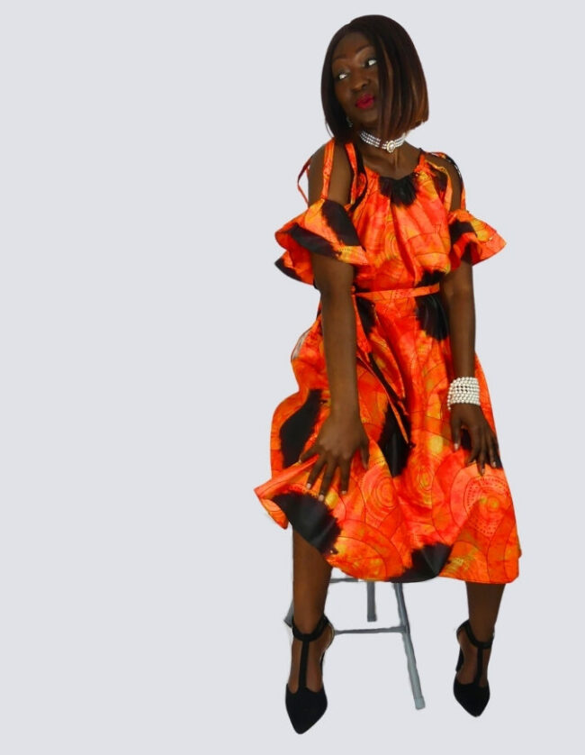 Robe été évasée sady robe évasée wax africain femme. robe courte été wax africain bohème chic femme, robe de bal, robe été, robe de cérémonie femme, robe longue fleurie bazin