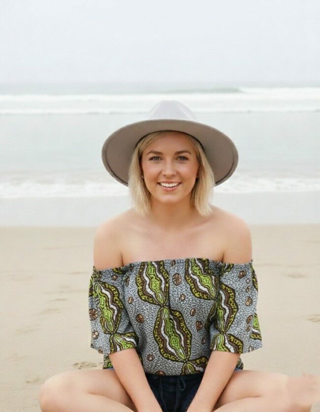 Top épaules dénudées feuillage haut vêtement femme wax africain tissu ankara