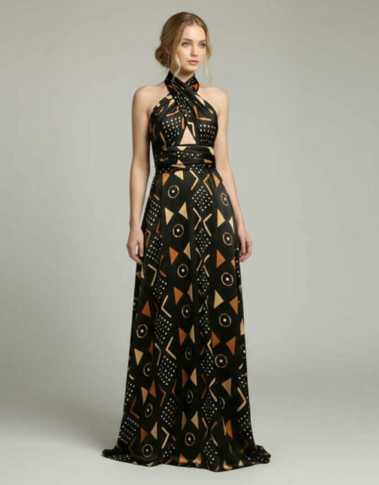 Robe BAMBARA Silk Bogolan bogolan robe silk soie africain femme été