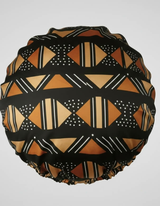 Bonnet en satin bogolan