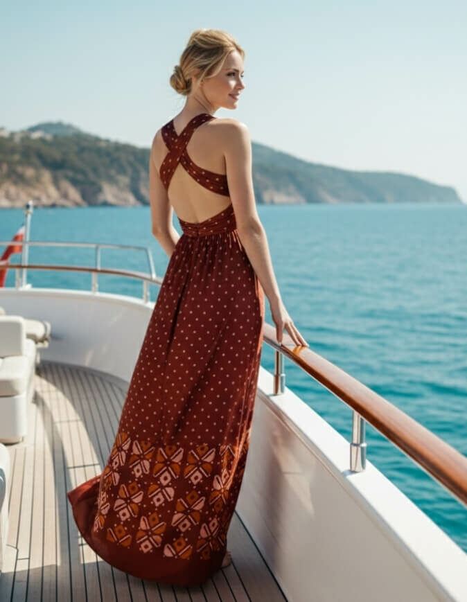 Robe BAMBARA rouge dos nu