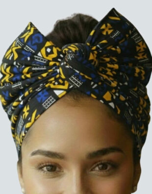 Turban Cassy jaune bleu