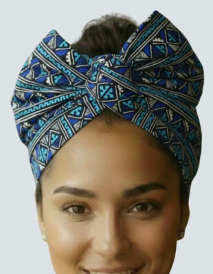Turban Cassy bleu blanc