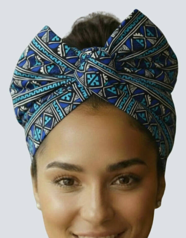Turban Cassy bleu blanc