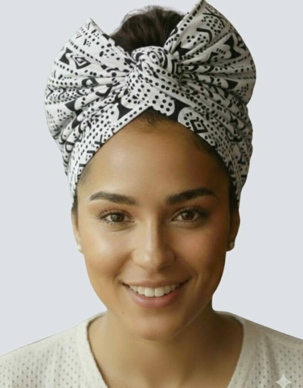 Turban Cassy bogolan blanc