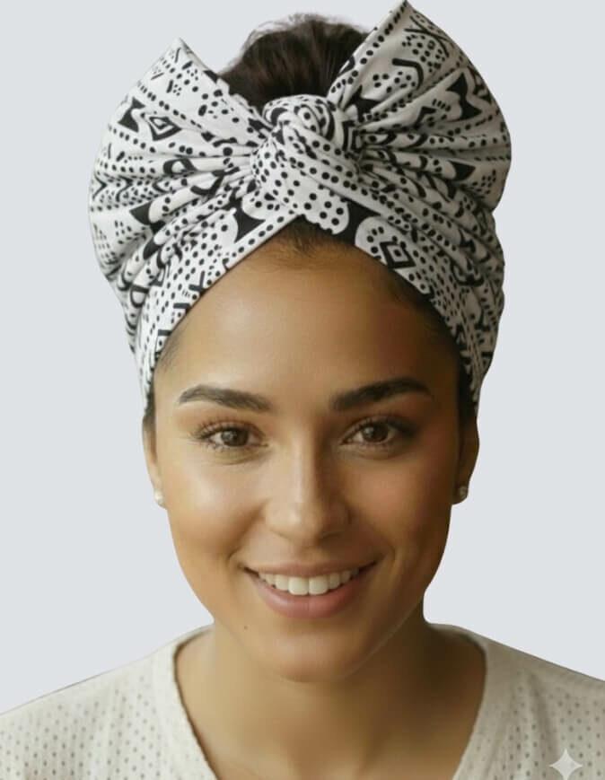 Turban Cassy bogolan blanc