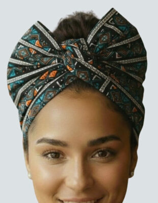Turban Cassy orange bleu
