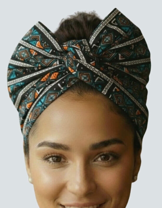 Turban Cassy orange bleu