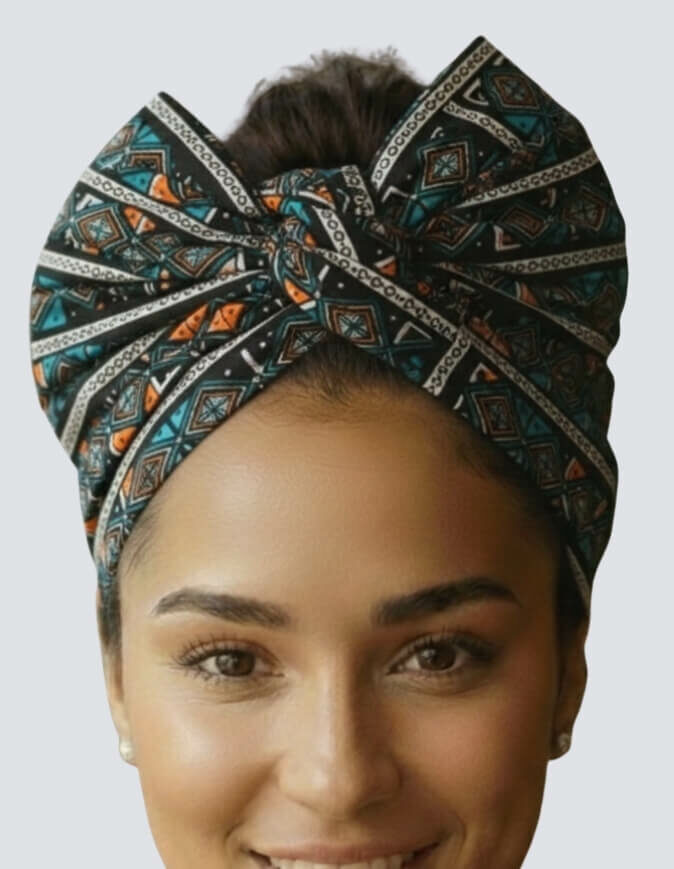 Turban Cassy orange bleu